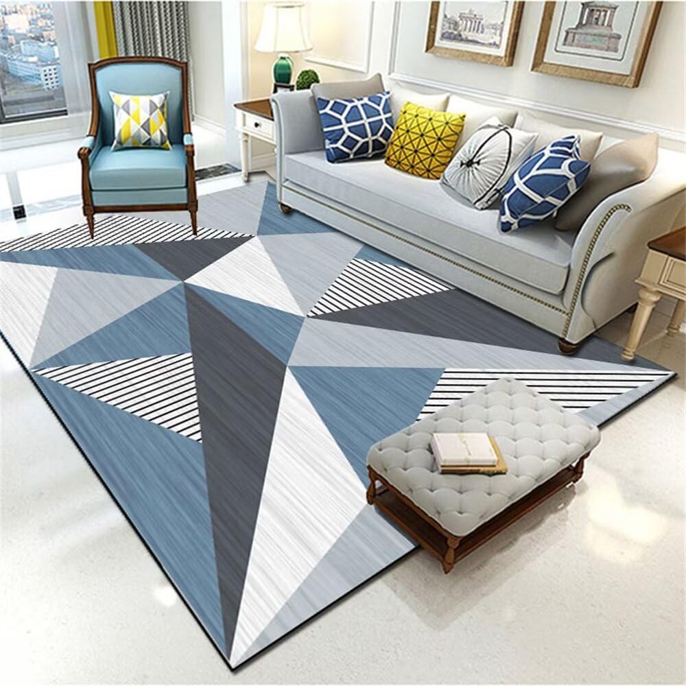 Tapis enfant insonorisé bleu pour stopper les bruits de pas au salon