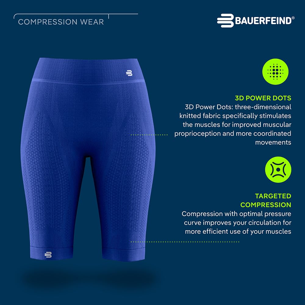 BAUERFEIND Pantaloni a compressione "Sports Compression Tights Short", pantaloni sportivi da donna, corti, per una migliore circolazione dei muscoli delle gambe, poliammide/elastan