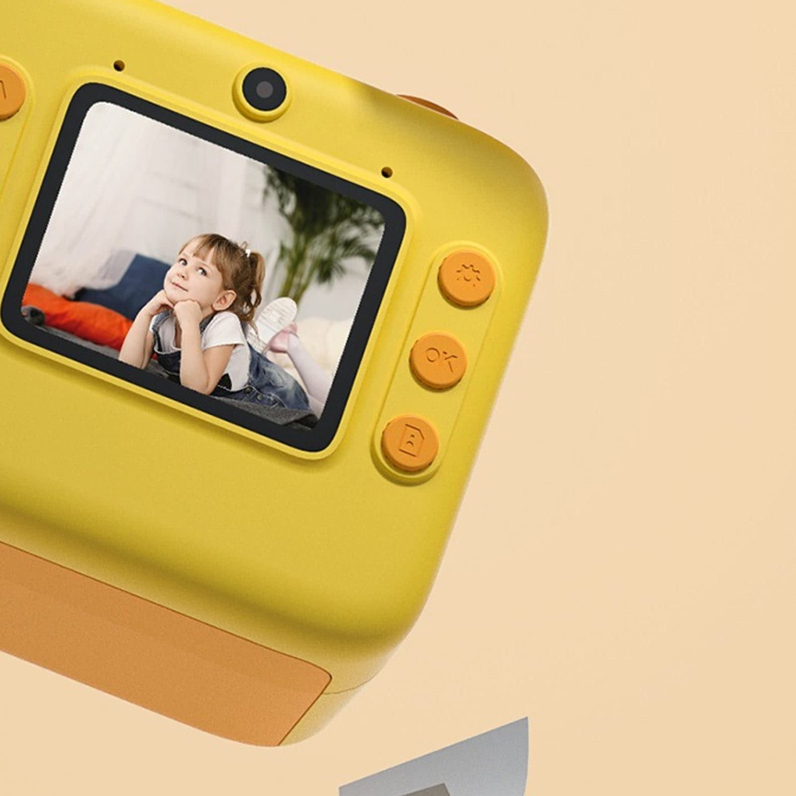 Natychmiastowy Aparat do Drukowania, Przedni Tylny Podwójny Obiektyw Selfie Kids Aparat do Natychmiastowego Drukowania zdjęć 48 MP ze smyczą do Codziennego Użytku (Karta pamięci 32G)