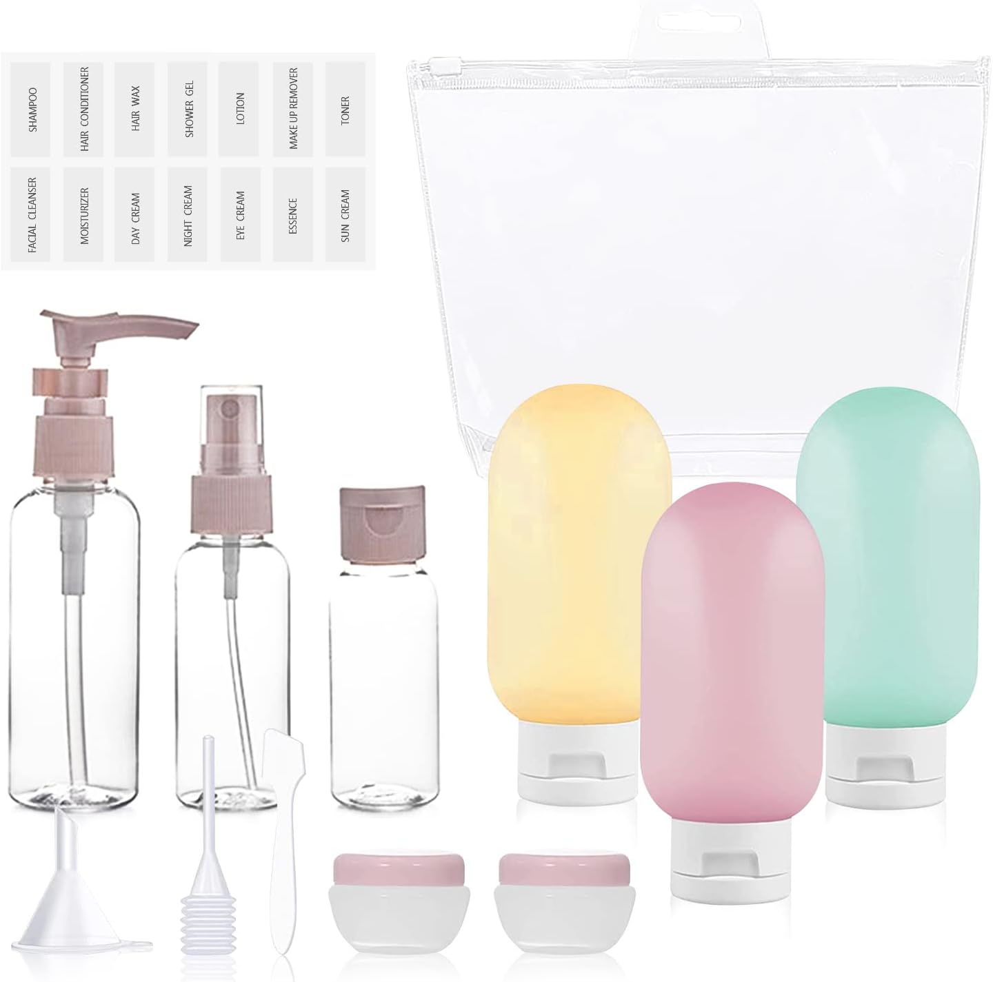 Travel Bottles for Toiletries, 12 PCS Travel Bottle Leak Proof