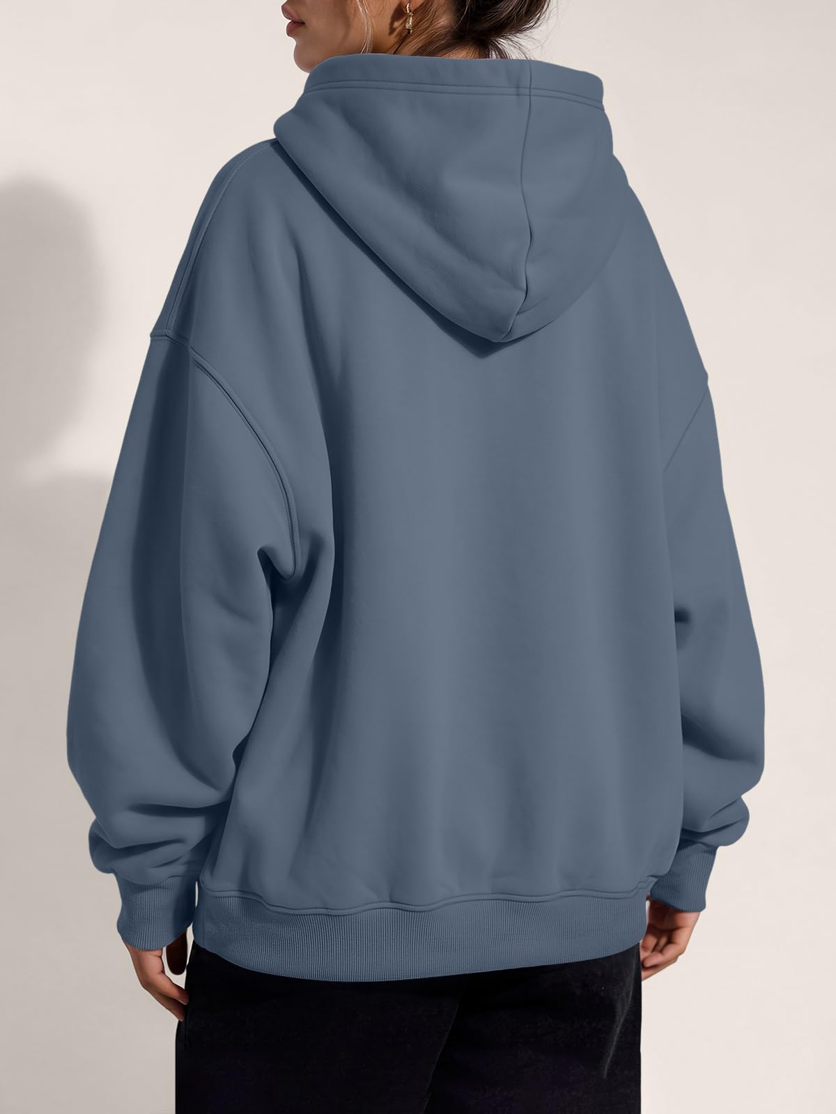 Trendy Queen Sudaderas de forro polar de gran tamaño para mujer, suéteres de manga larga, trajes de otoño e invierno