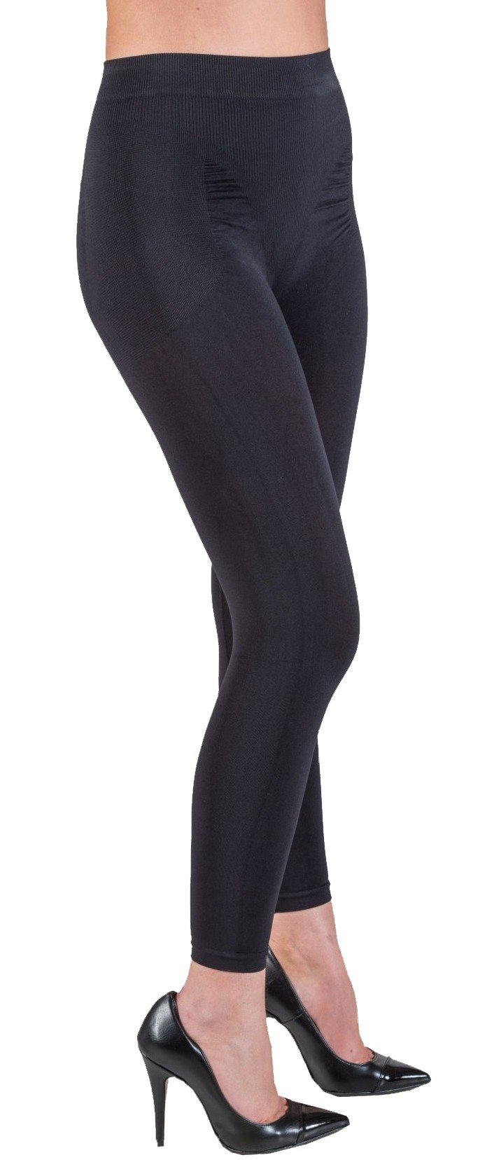 CzSalus Leggings Contenitivo Anti Cellulite con Push-up in Filato BioFIR Emana (Nero, L)