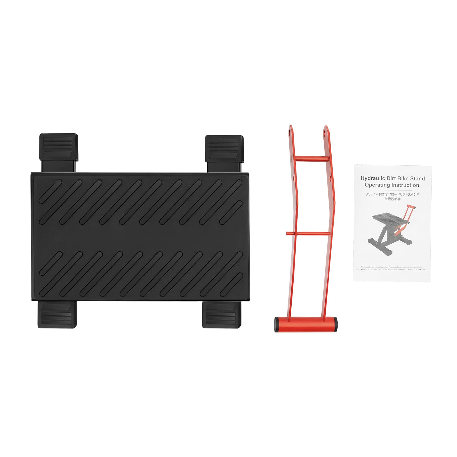Cavalletto idraulico per motocross, per moto, portata 200 kg, regolabile, in acciaio, nero/rosso