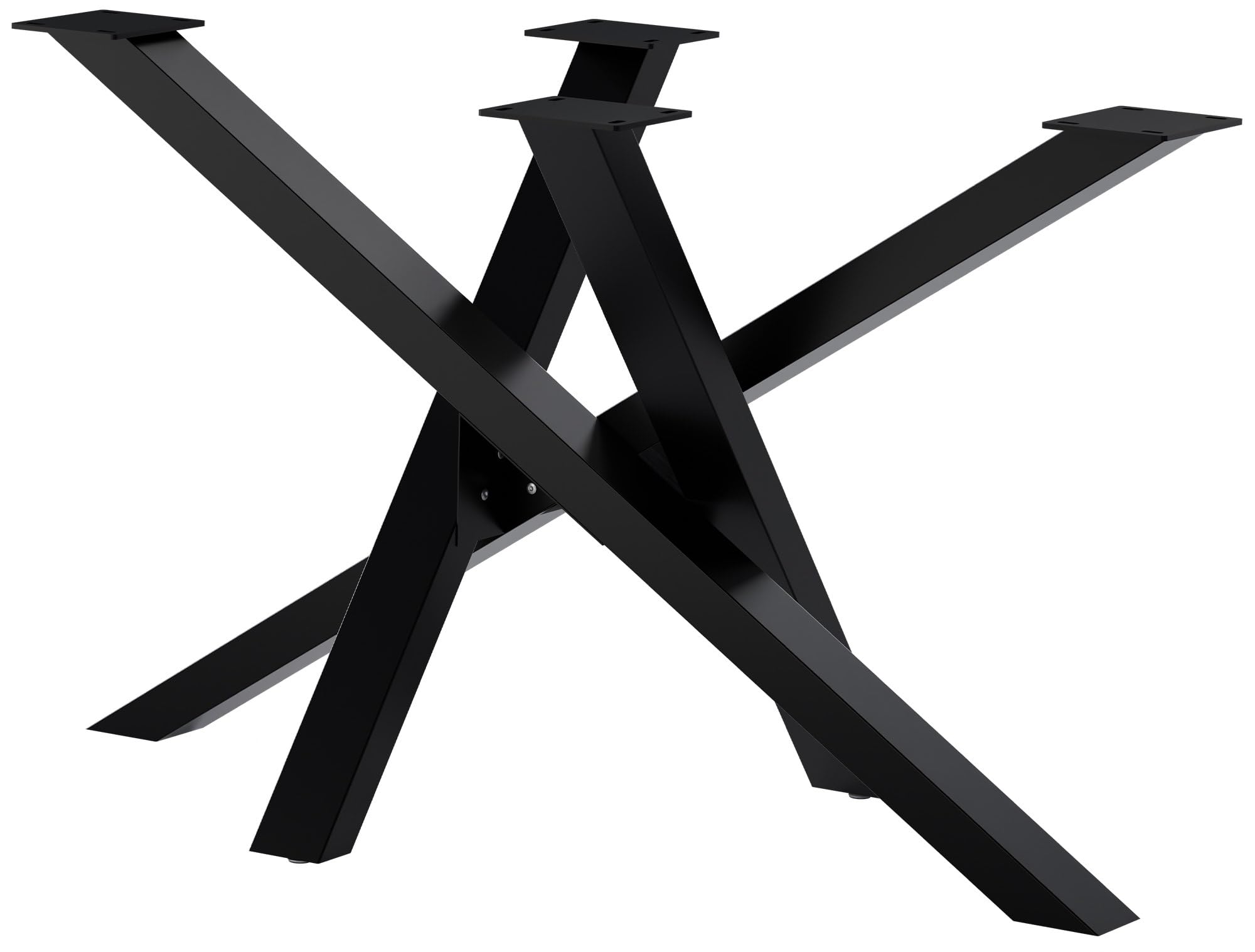 CLP Pieds de Table en métal Noir Finney, Patins de Table pour Tables à Manger DIY, en Acier revêtu par Poudre, Hauteur 72 cm Couleur:Noir;Taille:120x60x72 cm