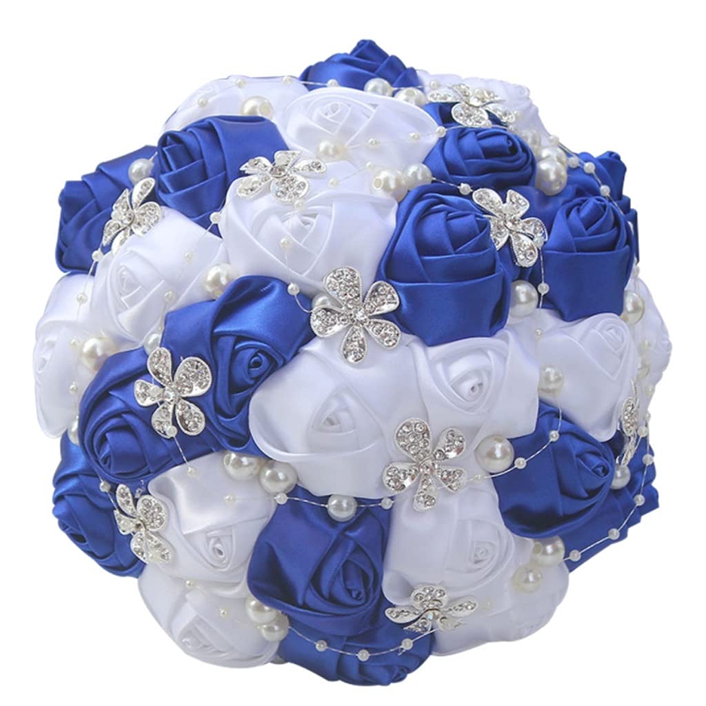Bouquets de mariée en pétales de 21 cm et fleurs perlées élégantes