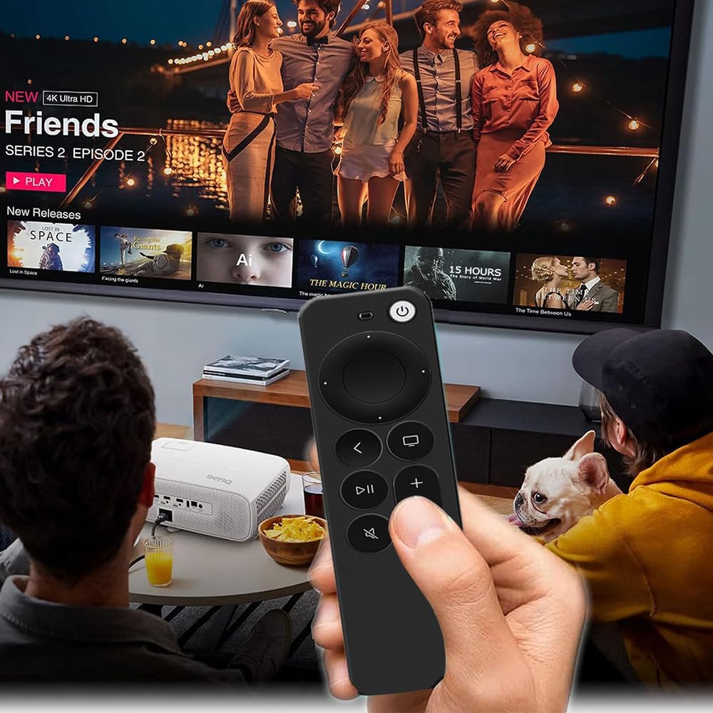 Etui na pilota Apple TV 4K Siri Remote 3rd Gen (2022) / 2nd Gen (2021) - Silikonowe etui na akcesoria TV (Biały poświata)