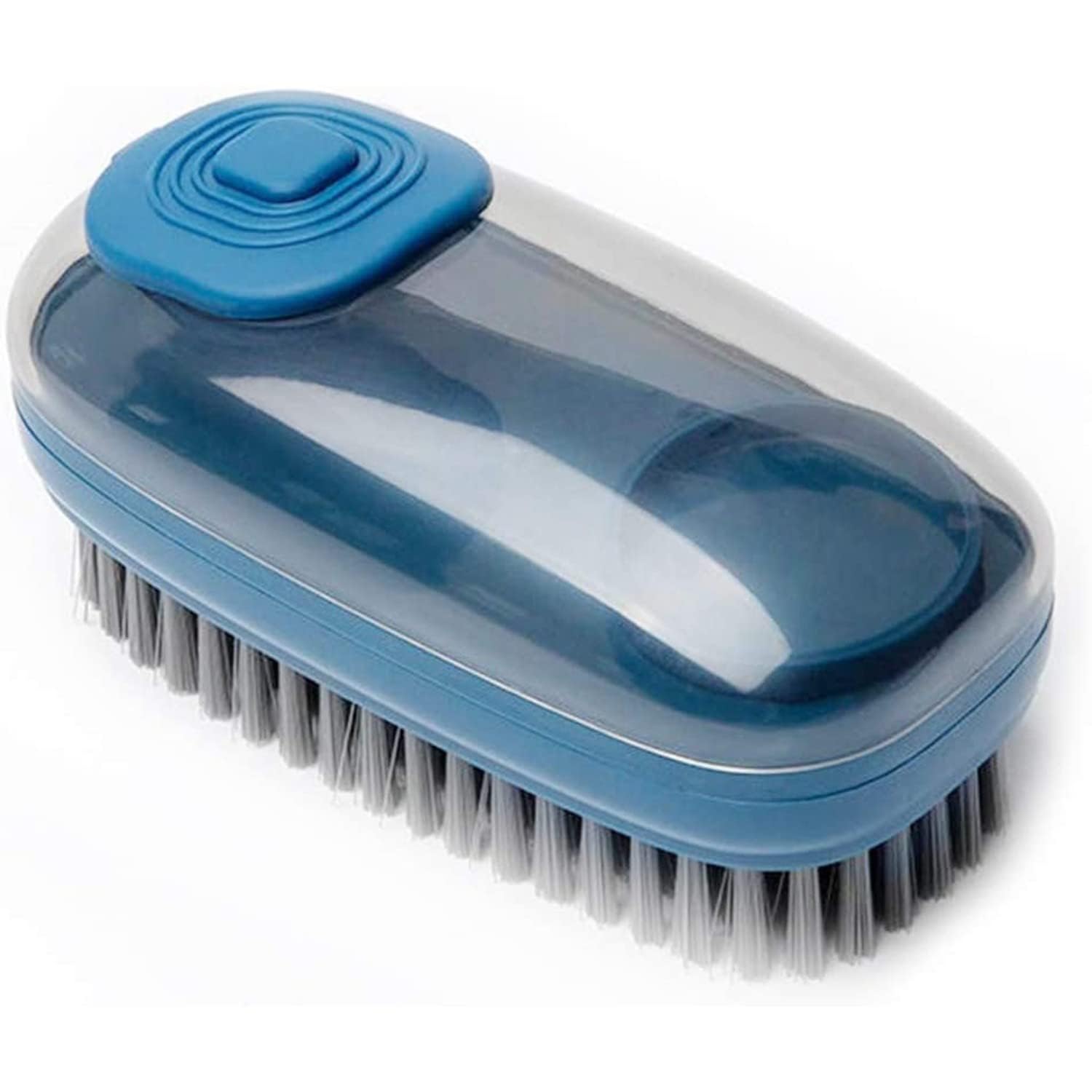 CEPLO Scrub Brush with Automatic Liquid Addition, Soft Bristles for Laundry, Clothes, Shoes, Household Cleaning Cleaner for Bathroom Kitchen Tub Shower Sink Carpet (Blue)