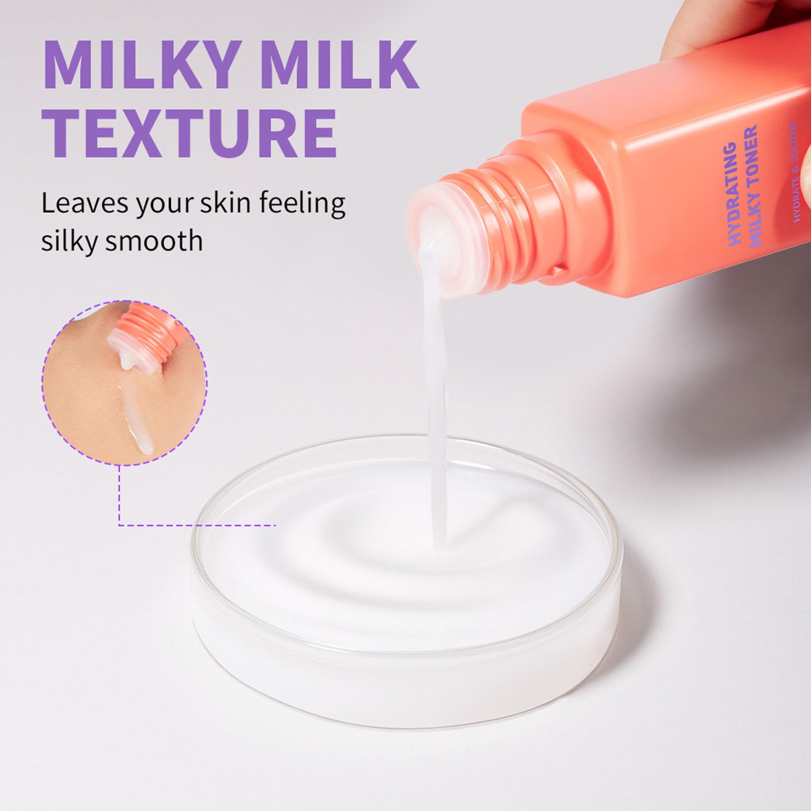 Milky Toner für das Gesicht – feuchtigkeitsspendendes und beruhigendes Gesichtswasser mit taufrischem Finish, Hautbarriere-Unterstützungsformel für alle Hauttypen, antihaftbeschichtete