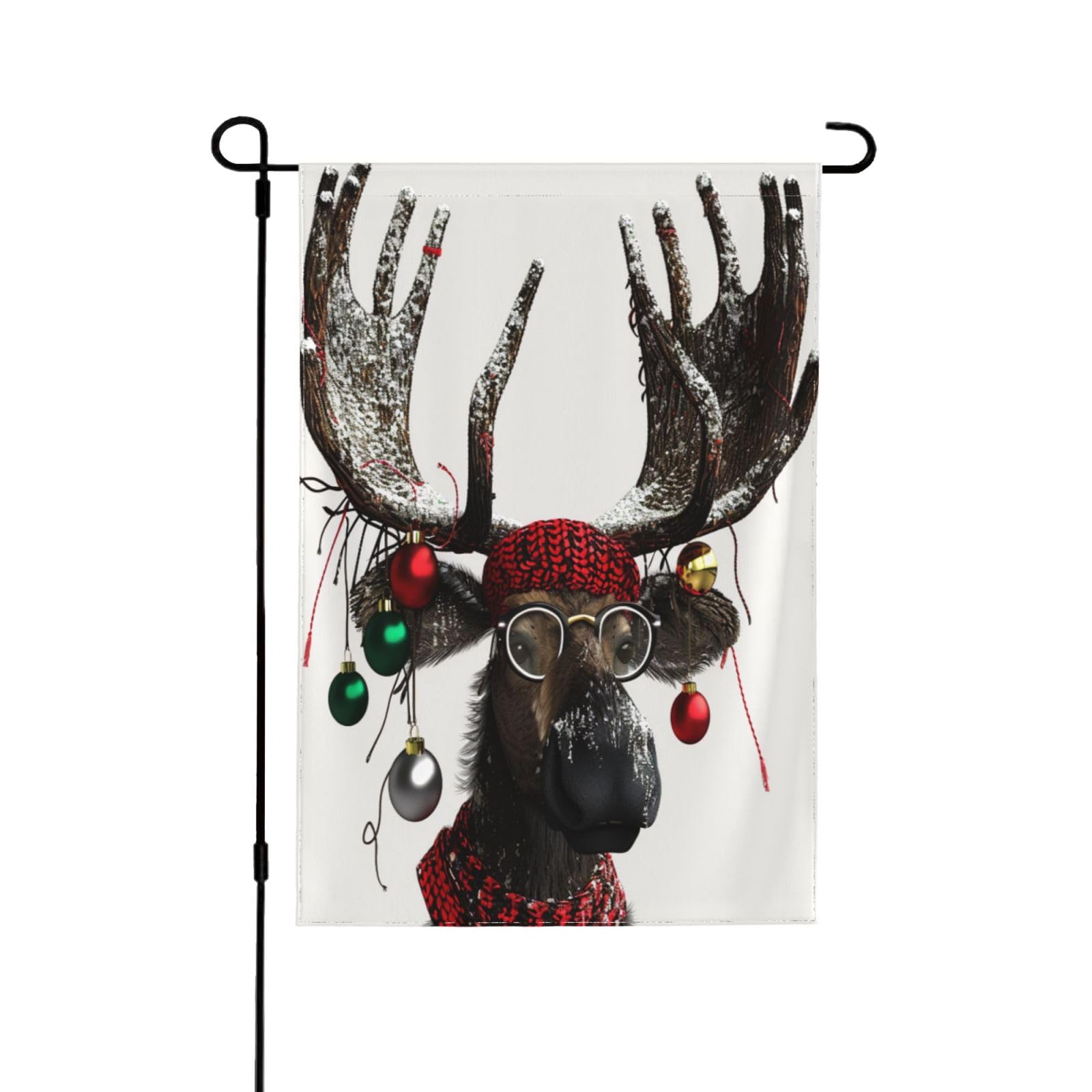 Drapeau de jardin élan de Noël 71x101 extérieur double face pour pelouse