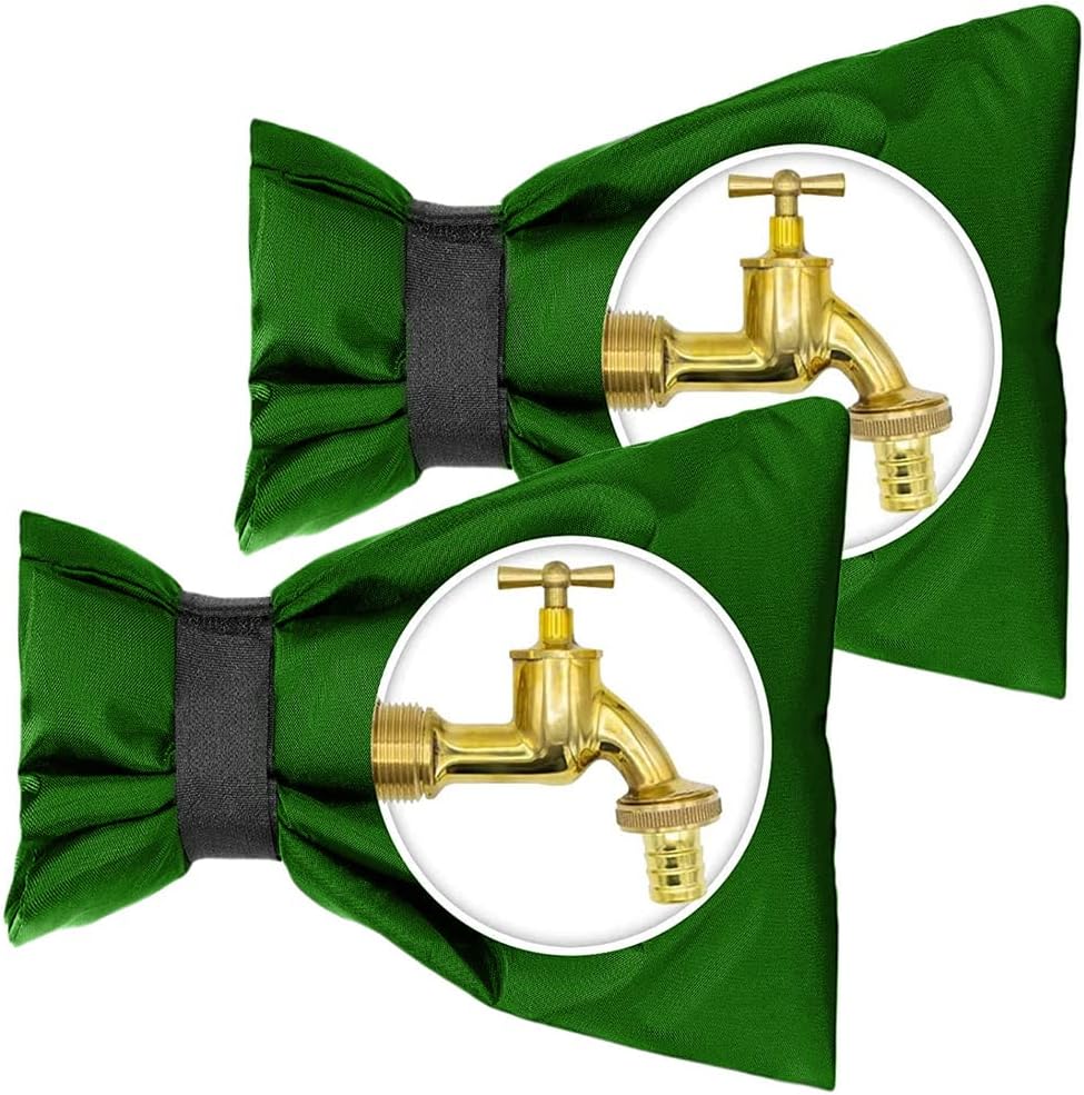Large Outdoor Tap Cover for Winter Pack of 2 Green Outside Tap Covers