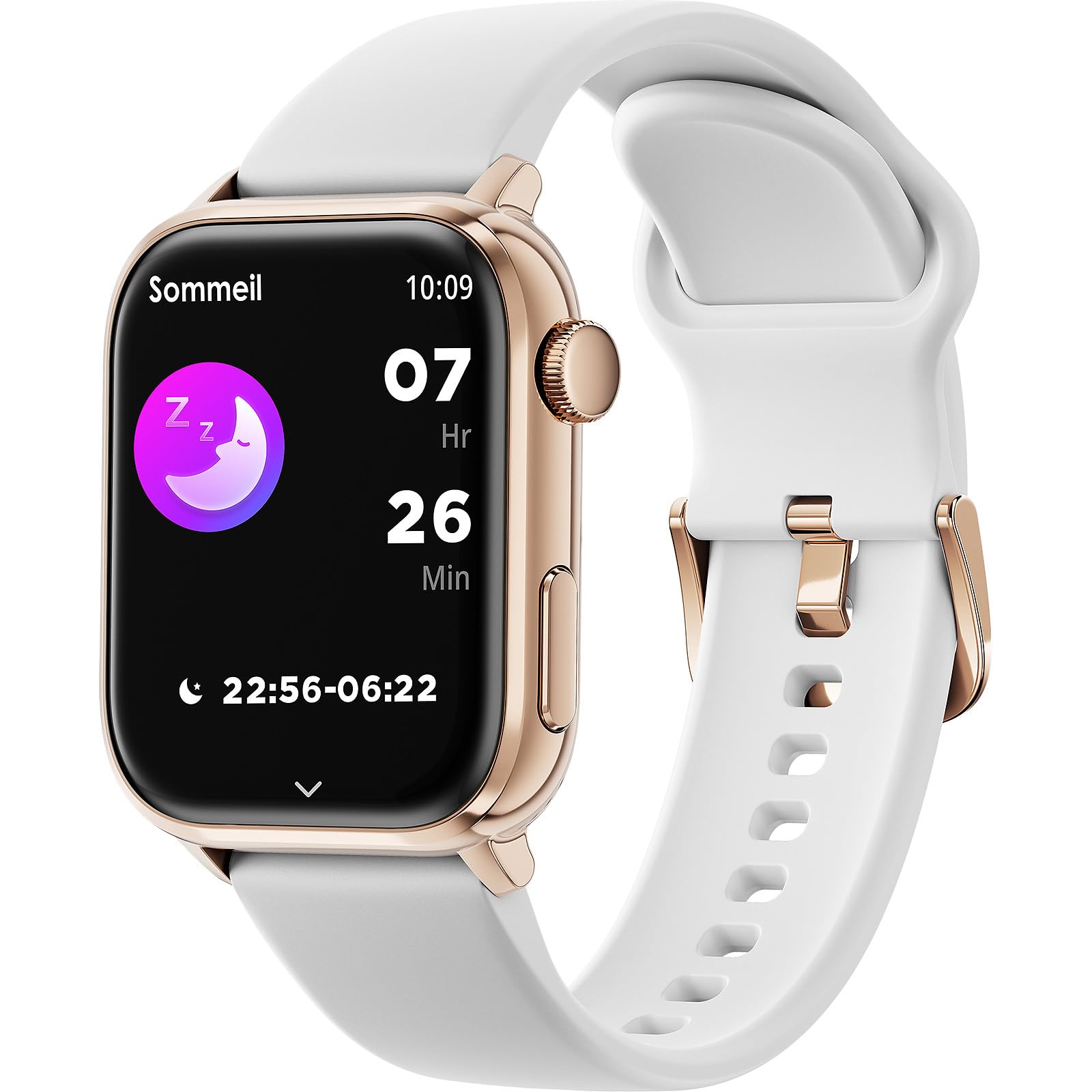 ICE-WATCH Smartwatch Ice smart 2.0 - 1.96, weiß, Silikonarmband, rosuégoldfarbenes Gehäuse