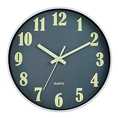 Jo Fomp Glow in The Dark Clock, 12 Inch Modern Silent Non Ticking Wall Clocks Battery Operated