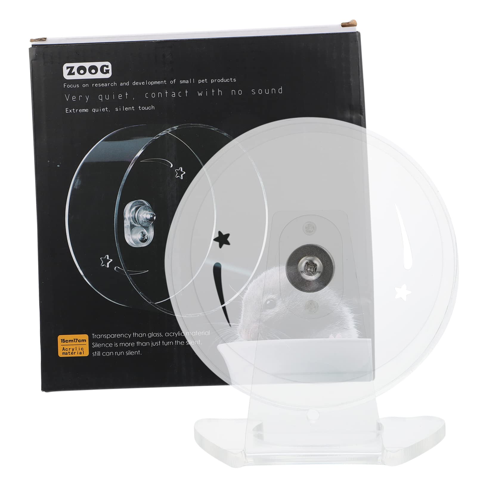 Mikikit 1Pc Transparent Silent Hamster Exercise Wheel with Stand Running for Small Animals Quiet Design for Exercising and Training Hamster Running Accessory