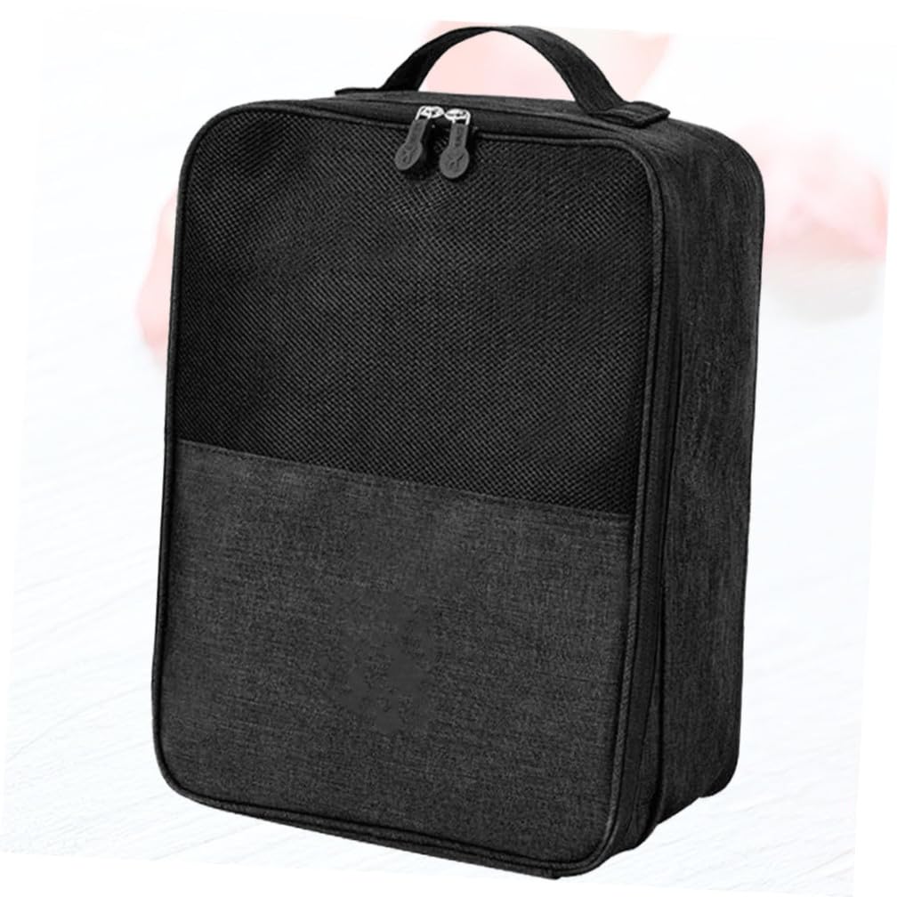 Reiseschuhtasche Praktisch und Leicht mit Großem Fassungsvermögen aus Gewebe und Multifunktionalem Schuh Organizer in Schwarz für Reisen