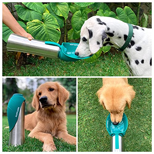 PupFlask Large Dog Water Bottle | 27 or 40 OZ Stainless Steel | Convenient Dog Drink Dispenser | Puppy Travel Water Bowl | Portable Pet Hydration Bottle | Leak Proof | Perfect Size for All Breeds