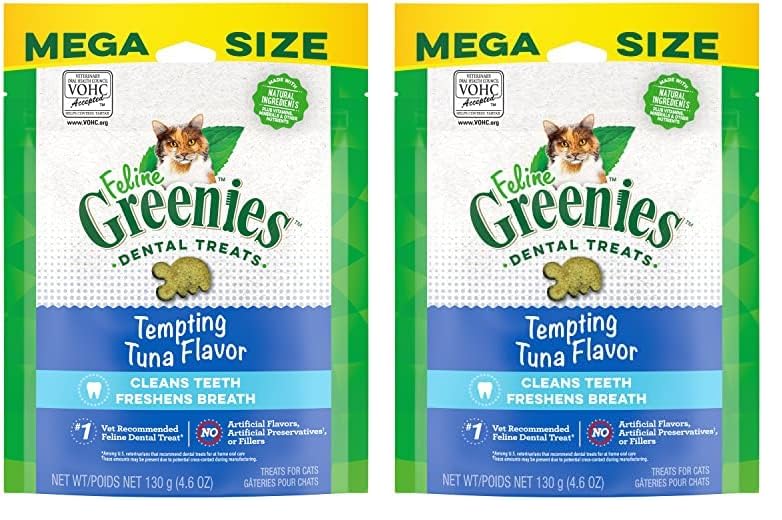 Greenies Feline Adult Natural Dental Care Cat Treats, Tempting Tu...