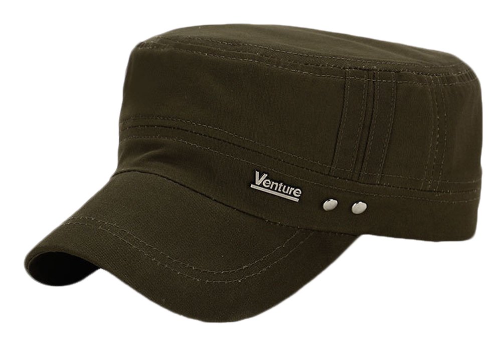 ChezAbbeyMilitary Flat Top Cap Army Cadet Cotton Adjustable Hat Unisex Basic Quick Dry Baseball Hat for Men Women