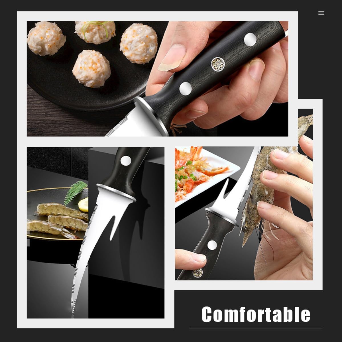 Stainless Steel Shrimp Line Peeler and Deveiner Tool with Wood Handle, Seafood Sheller Cutter for Kitchen Use, Practical Shrimp Cleaning Accessory for Home CookingNO.3393