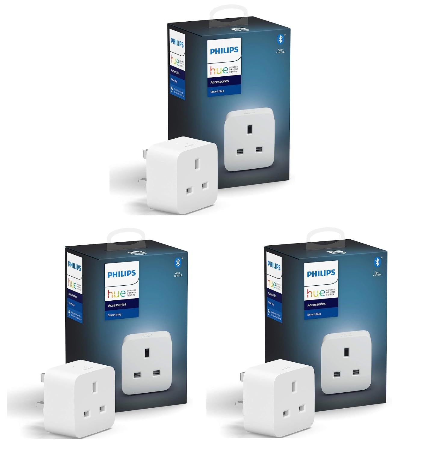 Philips Hue Philips Hue Smart Plug for Smart Home Automation, Works with Alexa, Google Assistant & Apple HomeKit, White – 3 Pack
