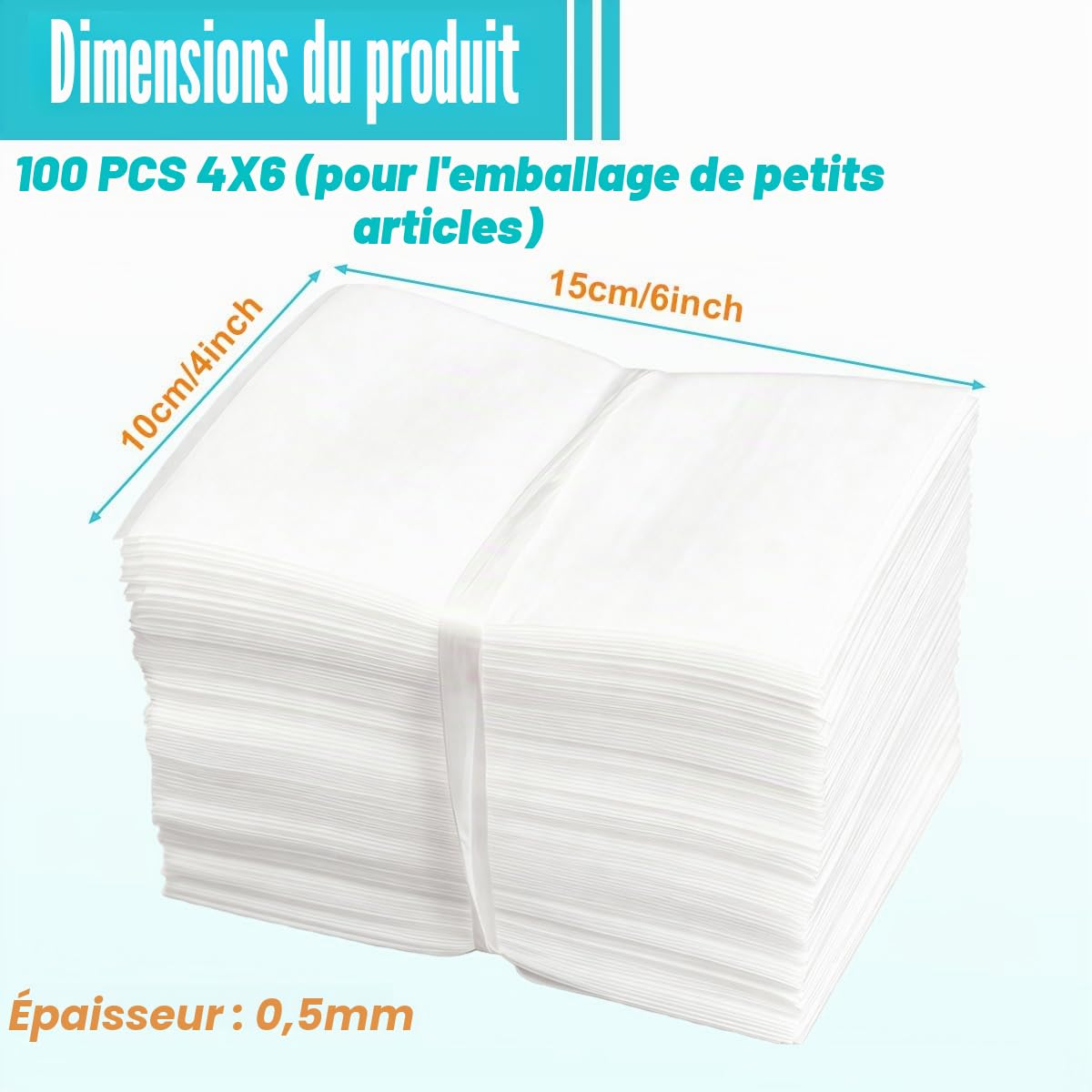 Lot de 100 sacs en mousse blanche - Pour le transport et l'expédition - Parfait pour les objets fragiles - Pièces métalliques - Objets de collection - Produits en plastique