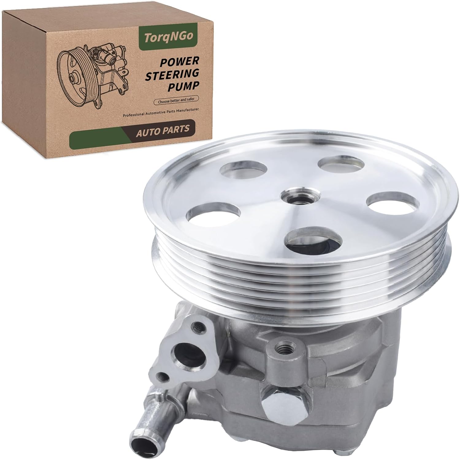 21515 Power Steering Pump Assembly with Pulley Compatible with 2010-2012 A4 Quattro; A5 Quattro; A4; A5 Power Assist Pump Replace # ‎8K0145153F, 2518801383, 21716