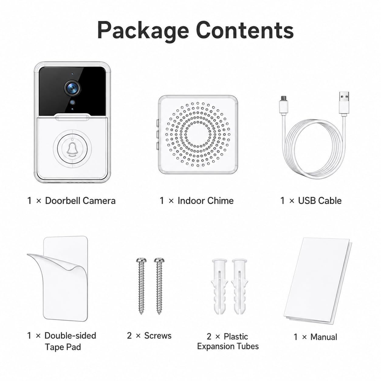 Intellibell Sonnette vidéo avec caméra WiFi HD et interphone bidirectionnel