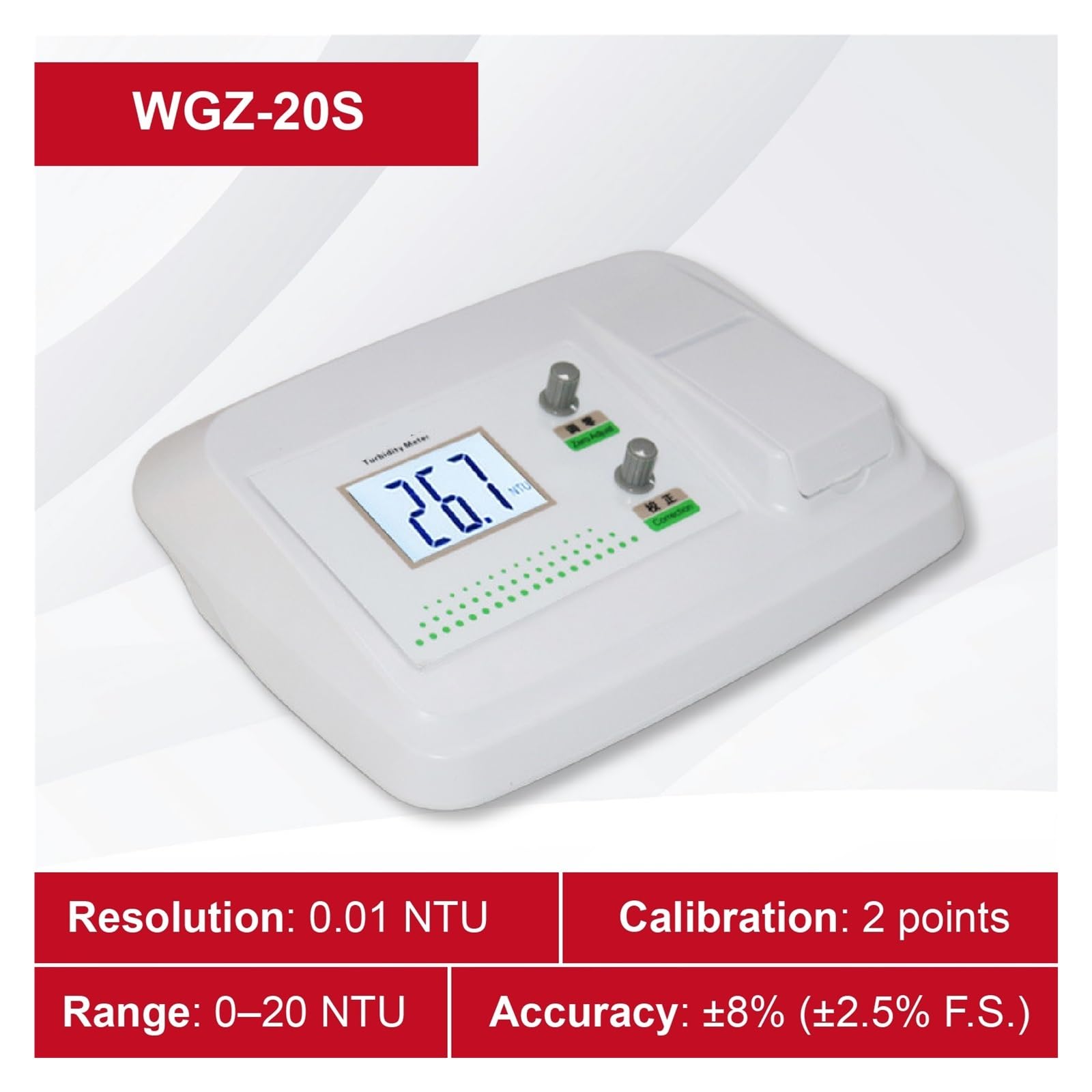 Misuratore Di Torbidità Da Banco, Del'acqua Laboratorio Digitale, Nefelometrico Preciso, Facile Da Leggere(WGZ-20S)