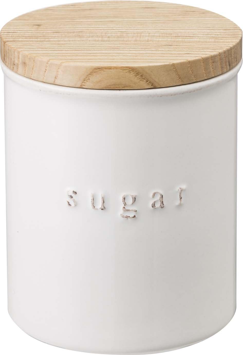 YAMAZAKI Sugar Home Canister-Dry Kitchen Container Organizer | Ceramic | Food Storage, One Size, White