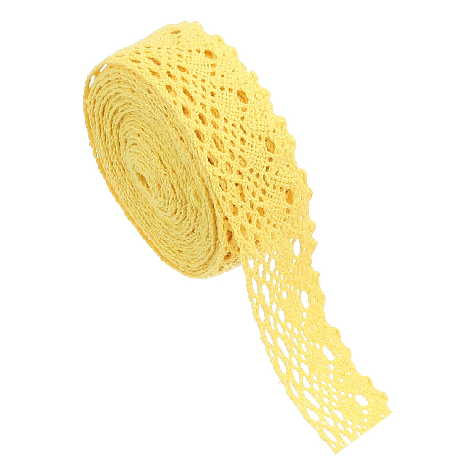 PATIKIL Nastro di Pizzo Giallo, 5 Yards, 1 Pollice di Larghezza, Cotone, Occasione Variata, Floreale, Classico, 1 Unità