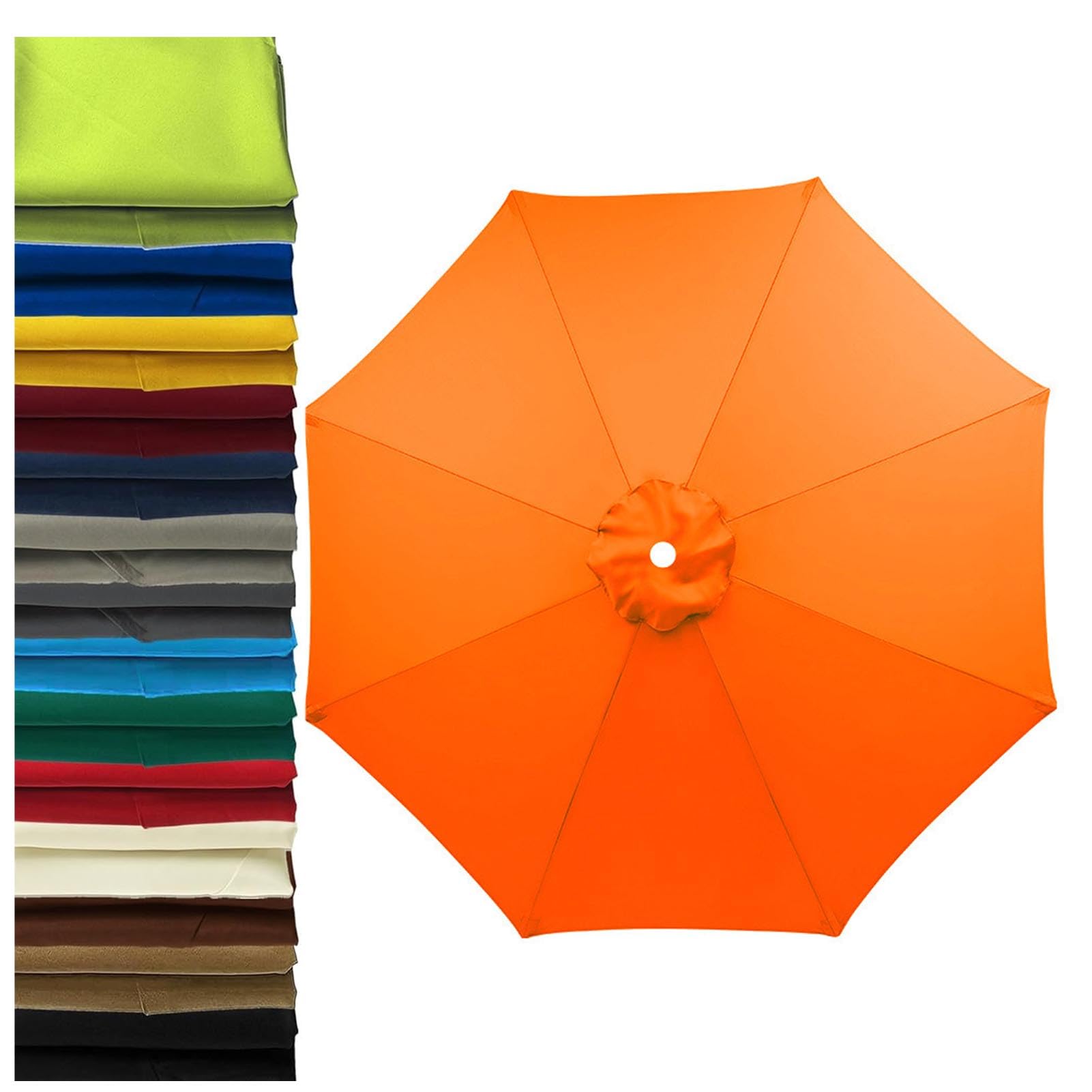2m-3.5m Replacement Parasol Canopy 6 Ribs/8 Ribs Parasol Replacement Canopy, UPF 50+ Garden Parasol Replacement Canopy, Garden Umbrella Replacement Cover (Orange,8ribs:3.5m/11.5ft)