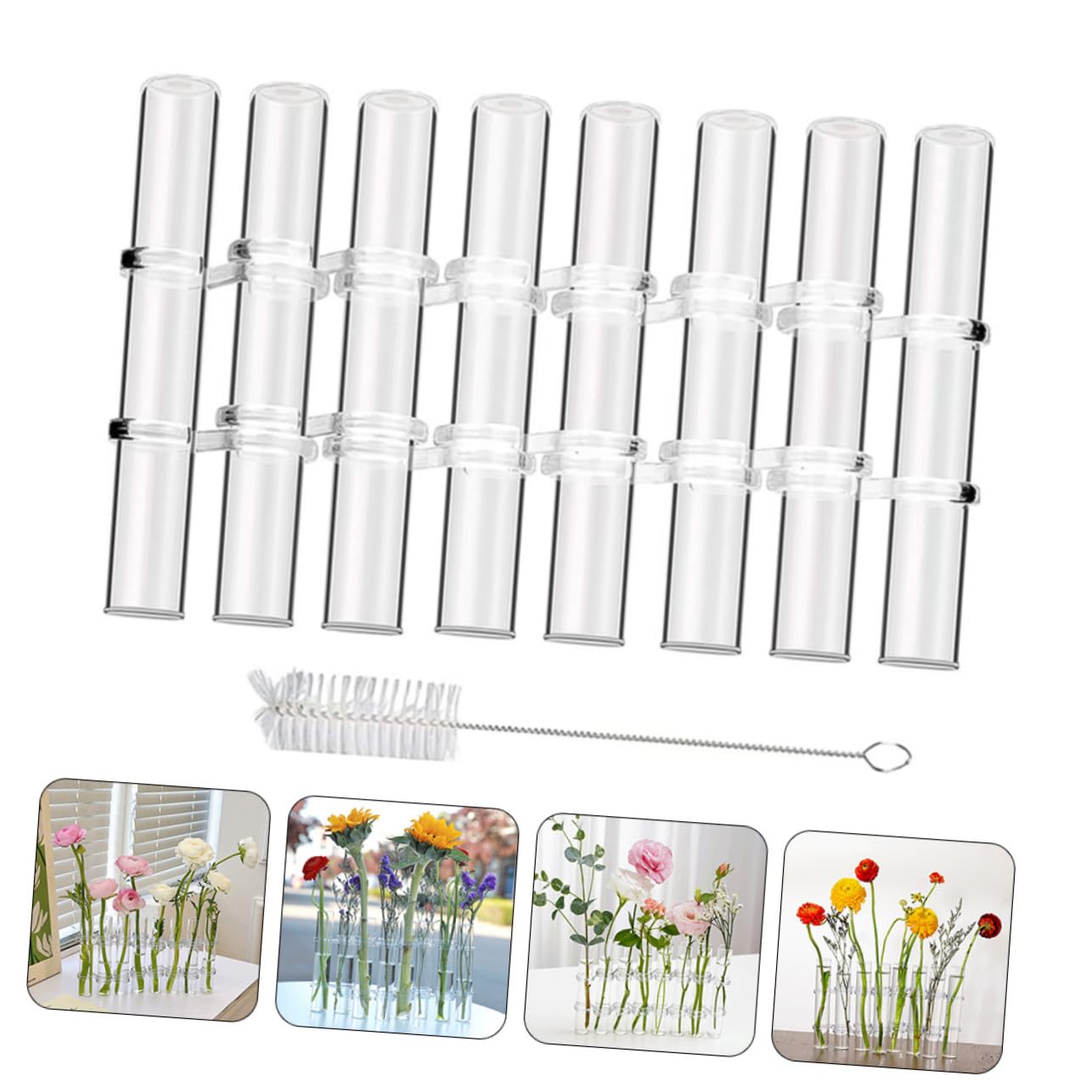 Vase Hydroponique Transparent Verre Tubes De Propagation pour Plantes avec Support pour Culture Pot Ou Terrarium