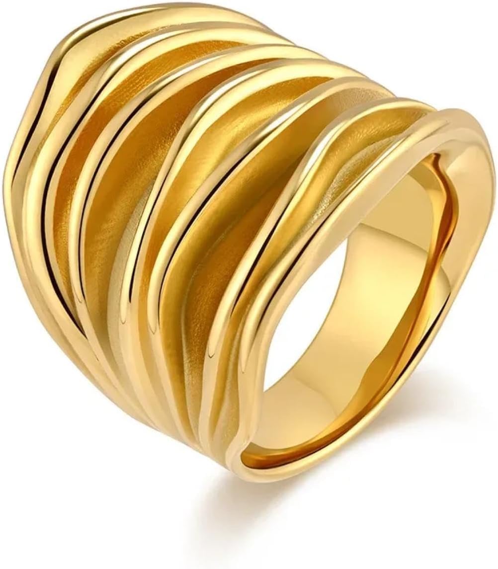 Ringe Ring Schmuck Frauen Männer Unregelmäßig Gewebter Wickelring Wasserdichter Silberfarbener Ring Für Frauen, Silver, 10 UK
