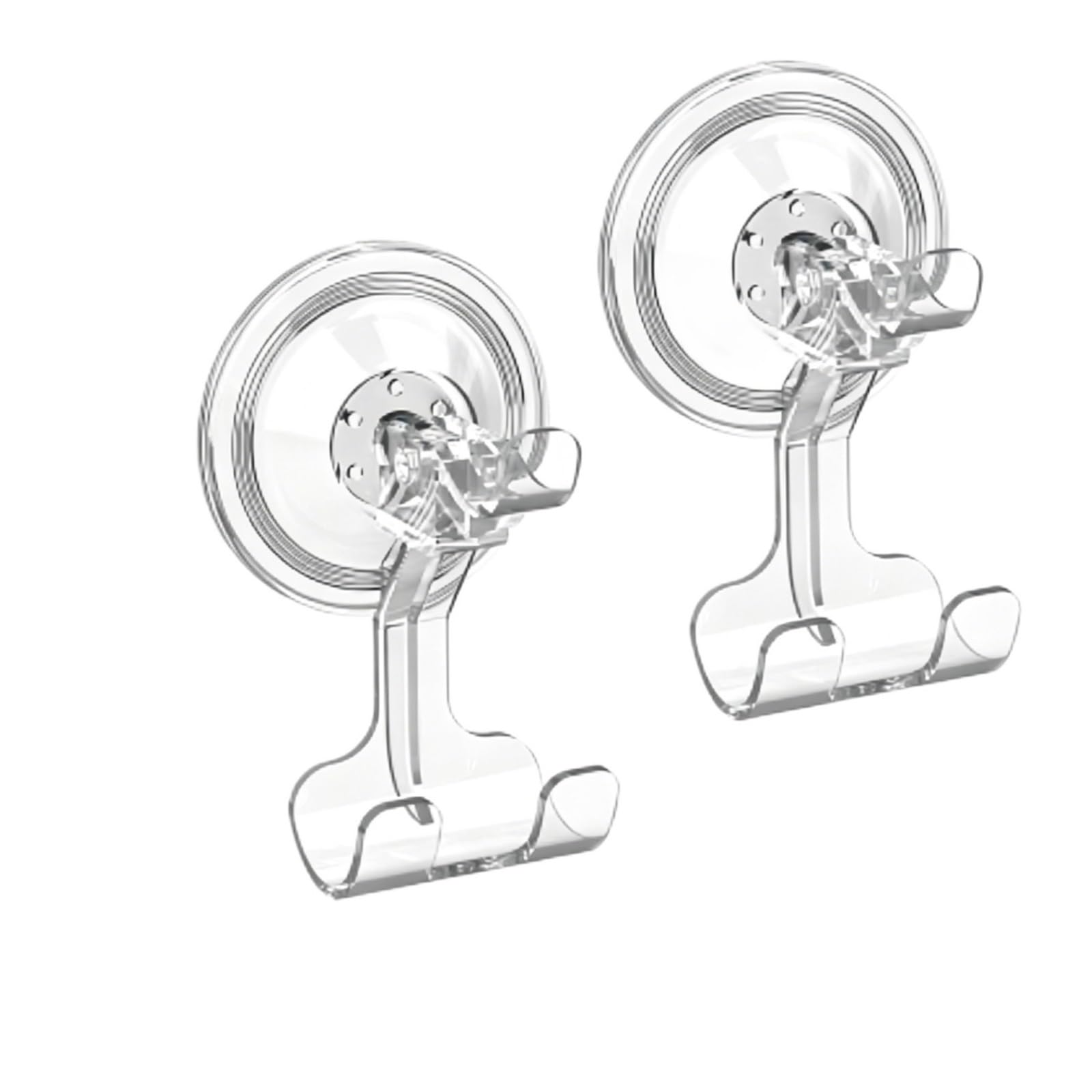 NKTFKQZJZ 2/4 Pack Removable Reusable Suction Cup Hooks Waterproof Wall Hanger for Bathroom Razor Storage(2pcs)