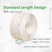 Vista 2 de Cinta de sellado adhesiva de PVC para cocina y baño, tira de calafateo de 3.8 cm x 3.2 m, cinta autoadhesiva impermeable para tina, baño, cocina