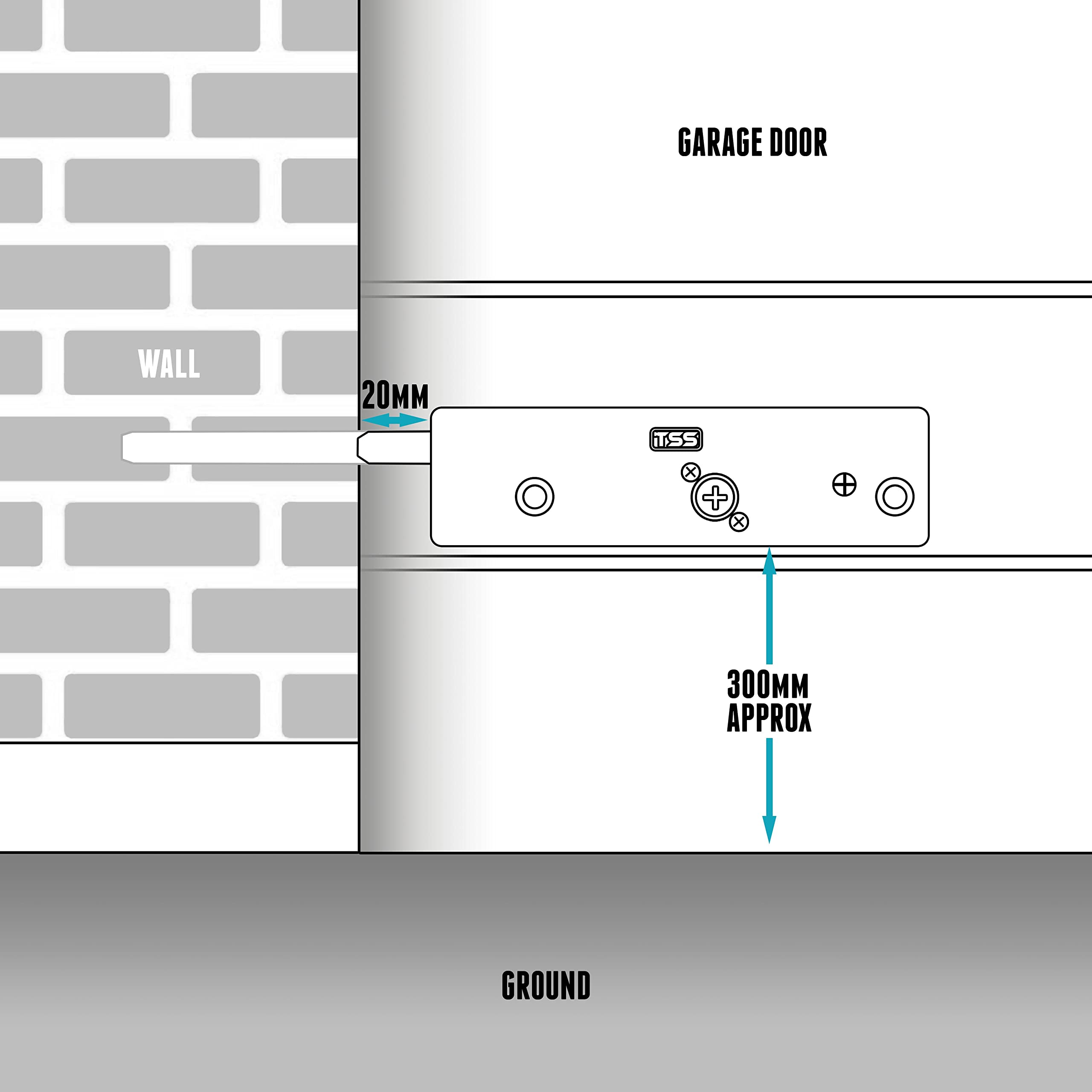 UK Security Supplies - Coppia di serrature per porte da garage con 3 chiavi e fissaggi, coppia di bulloni per porte di garage di sicurezza robuste, adatte per porte da garage in legno o metallo