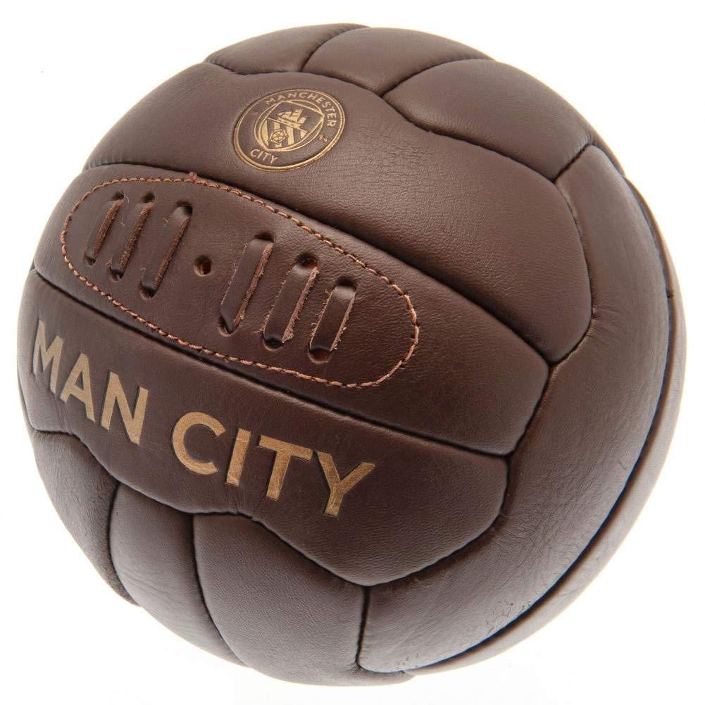 Manchester City FC Retro Leder Heritage Fußball (Einheitsgröße) (Braun)