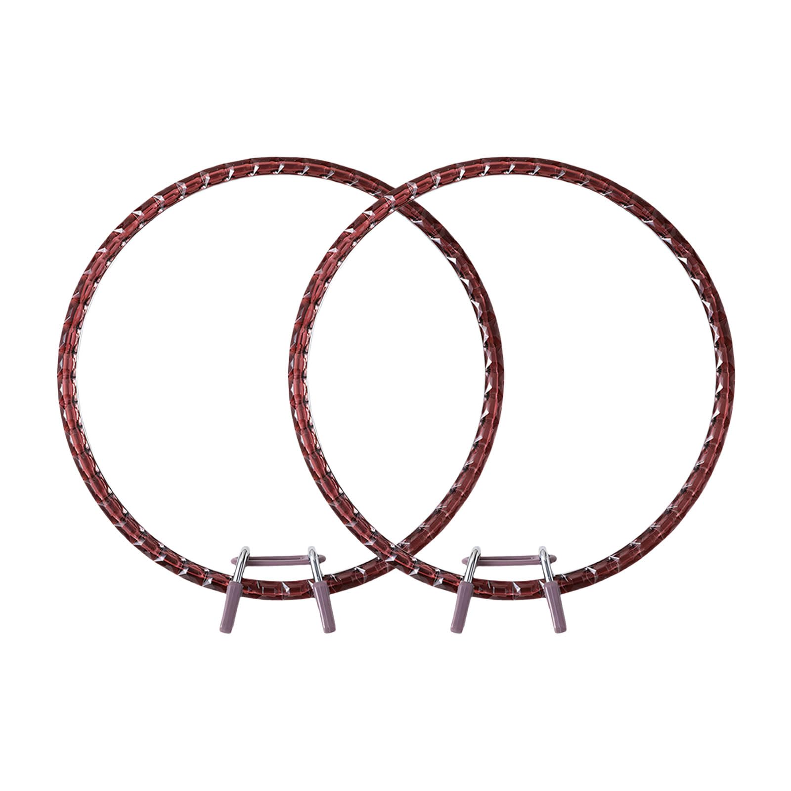 2Pcs Round Stitching Hoops Ergonomic Adjustable Embroidery Frames with Spring Mechanism for Needlework Crafting Modifiable Tension Embroidery Frame