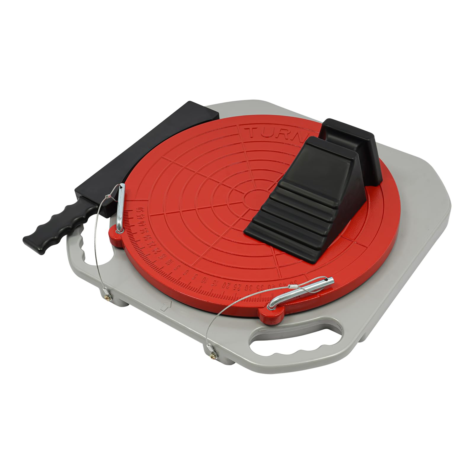 2 platos giratorios de alineación de ruedas que pueden girar 360°, cada capacidad 3T antideslizante, juego de placas giratorias con bloques de transición y almohadillas de presión para herramientas