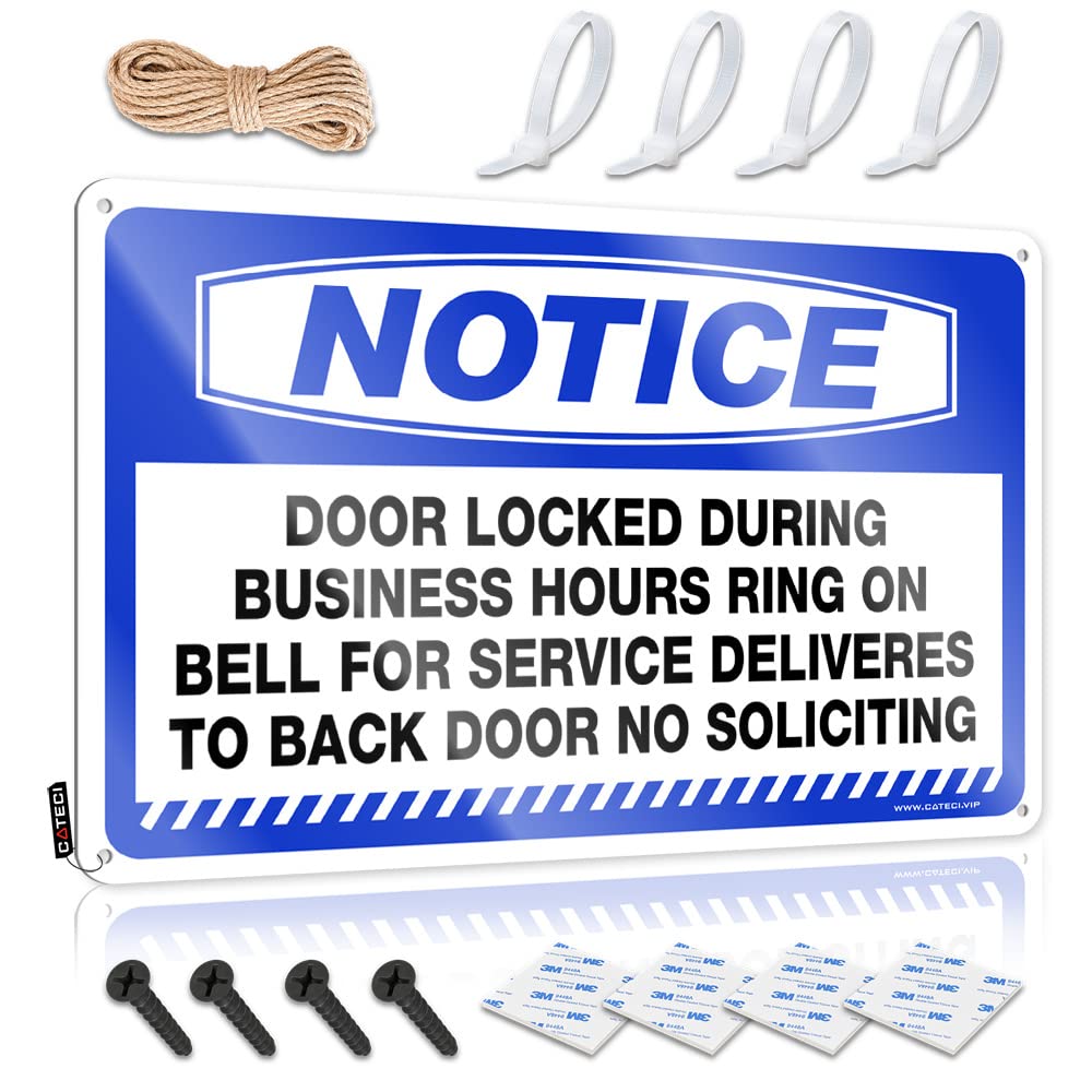 IBWNBBUSN Man Cave Tin Sign Notice Door Locked During Business Hours Ring Bell Tin Sign Funny Desk Signs Tin Bar Signs(30X40CM)
