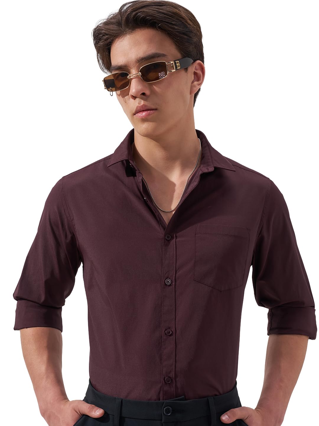 highlander Men's Solid Slim Fit Shirt-picture-43