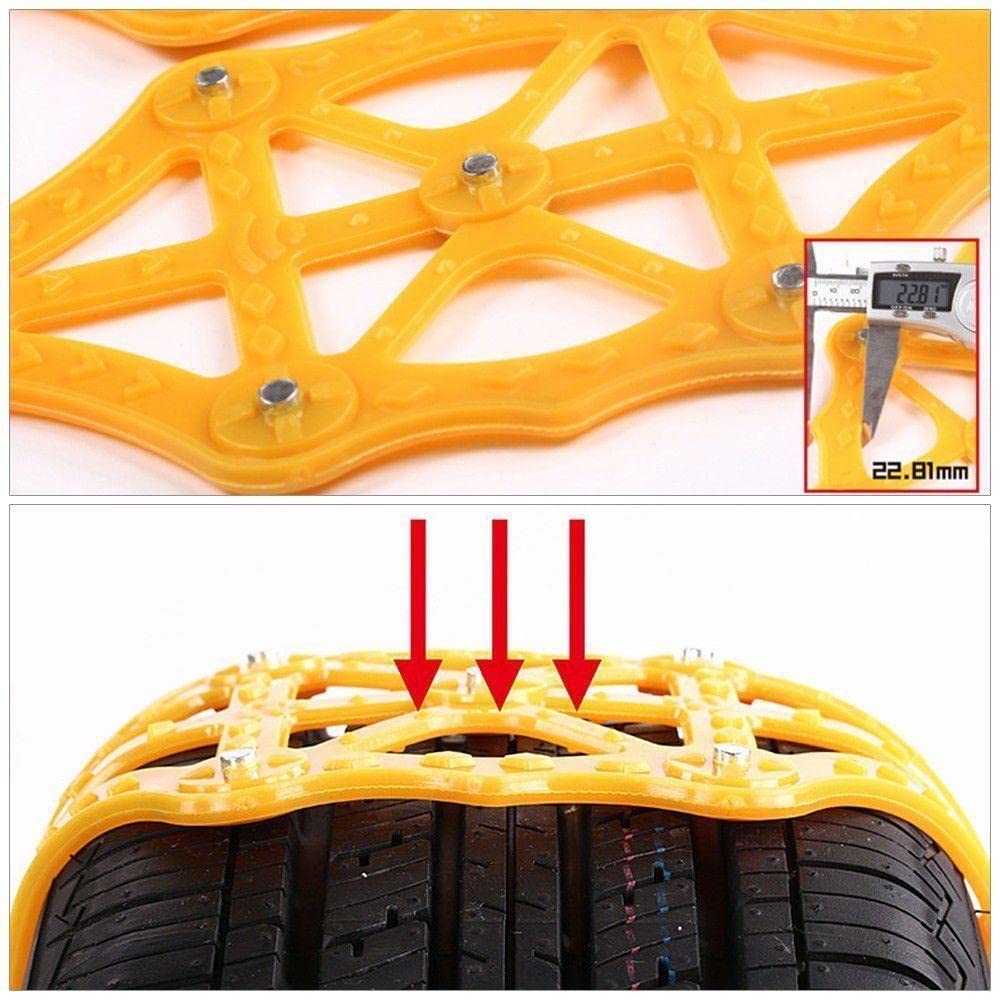 Autoreifen Schneeketten, TOTMOX 8 Stück Auto TPU Schneekette Universal Schnellmontage, für Reifenbreite 165-285mm/6,5"-12", Winter Reifenketten für LKW/SUV/ATV, Tragbare Reifen Schneekrallen