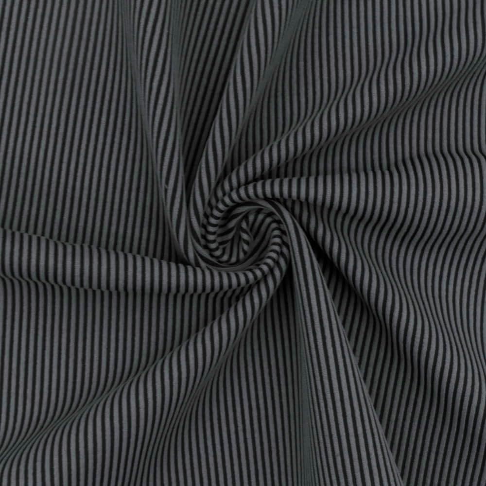 Gray-Black Famous Maker Stripe Jacquard Stretch Double Knit Yoga Fabric by The Yard, 10yd Length