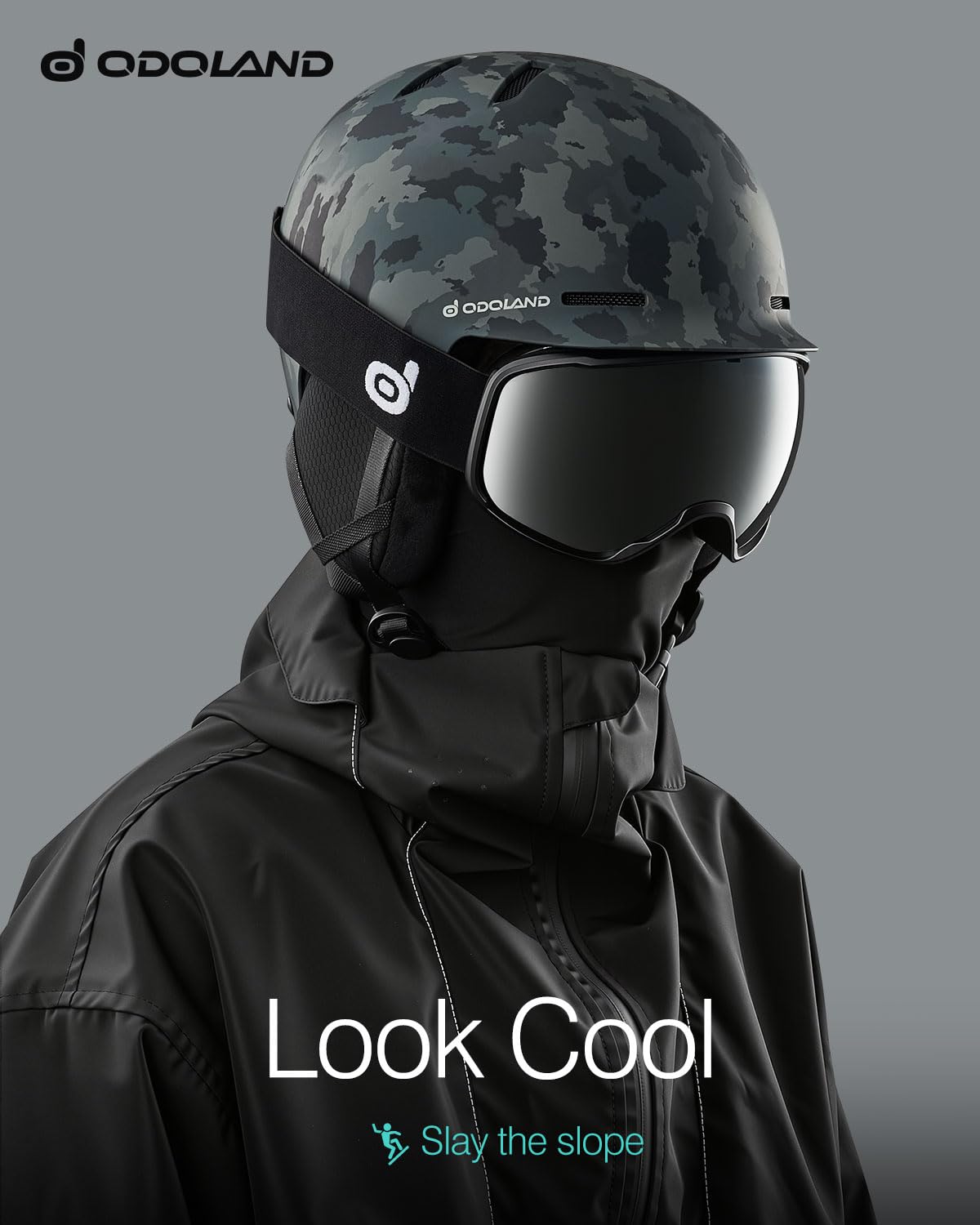 Odoland Casco de Esquí y Snowboard para Hombres Mujers, Casco de Seguridad Deportes con Ventilación y Orejeras Desmontable para Esquiar Snowboard