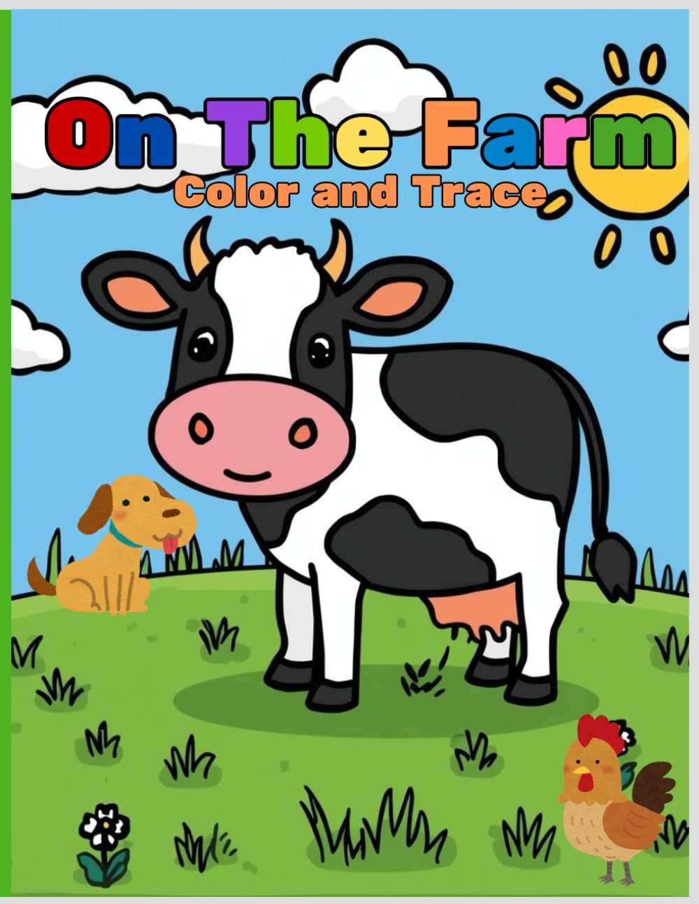 On The Farm Color and Trace: Fun farm coloring activity for your little farmer
