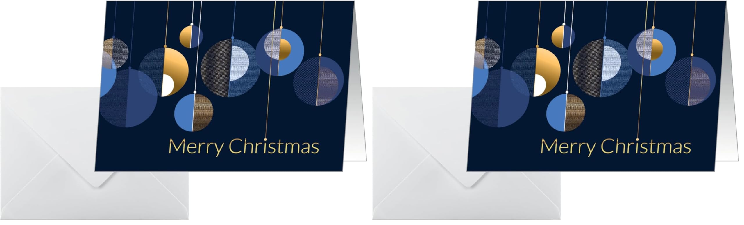 Sigel DS088 Weihnachtskarten-Set Graphic Christmas balls, A6 quer, 25 Karten mit Umschlägen, ideal zum Bedrucken, aus nachhaltigem Papier (Packung mit 2)