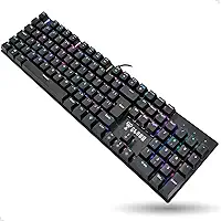 Teclado Gamer Mecânico King Com Iluminação Rgb Full Size Profissional Switch Red ABNT-2 Anti ghosting Cor Preto