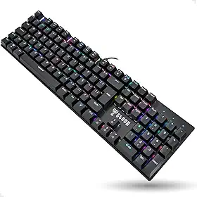 Teclado Gamer Mecânico King Com Iluminação Rgb Full Size Profissional Switch Red ABNT-2 Anti ghosting Cor Preto