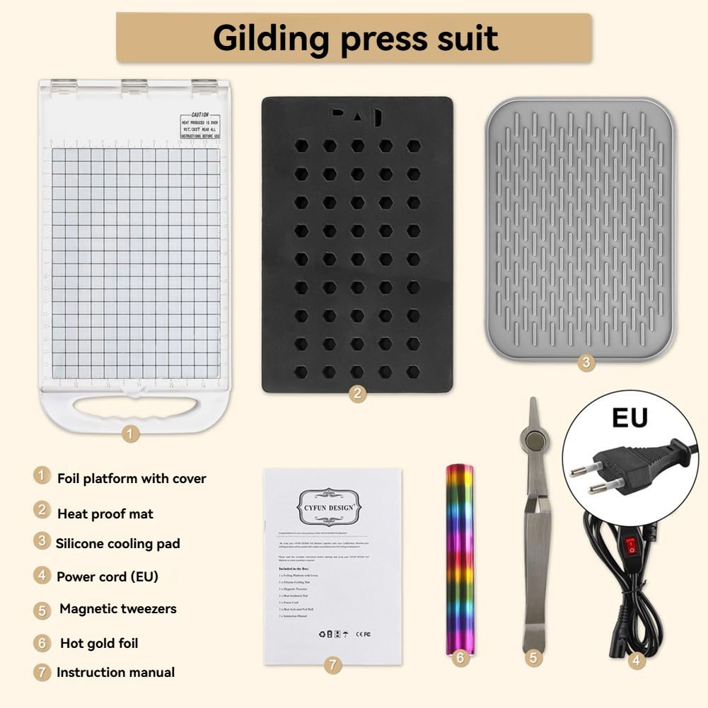 Feuille de Transfert de Film D'Estampage à Chaud, Presse à Feuille pour Fabrication de Cartes, Machine de Scrapbooking, Presse à Feuille de Cuir, Prise UE