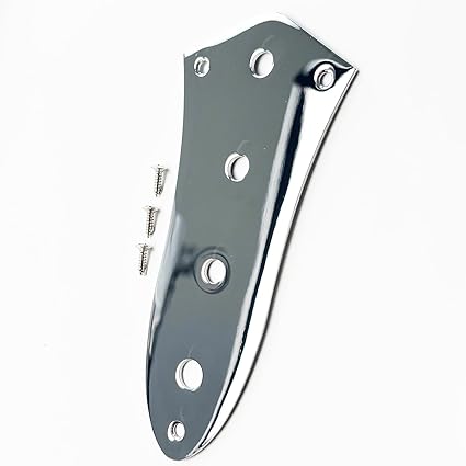 Bass Control Plate 4 Holes Vintage Stainless Steel Control Plate Fits Most Models Jazz Bass Guitar Replacement Parts Chrome