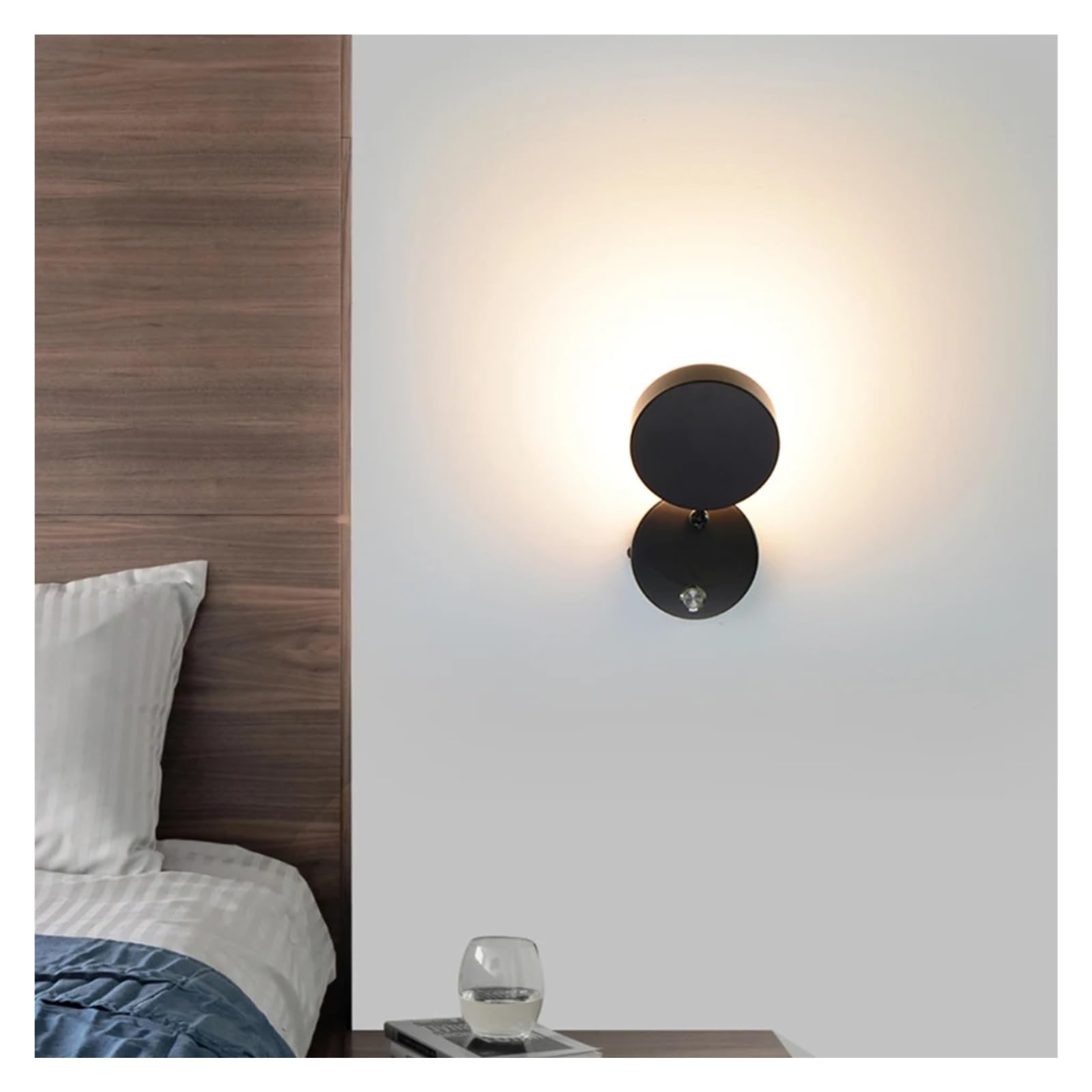 ITOSUI Indoor Lighting for Home Touch Dimming Wall Lamp Modern Minimalist with Switch LED Wall Lights Aisle Beside Room Sconce Fixture(d,No Switch) (White Switch) (Black Touch Dimming)